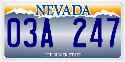 NV license plate 03A247