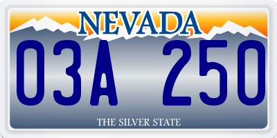 NV license plate 03A250