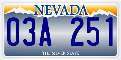 NV license plate 03A251