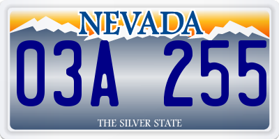 NV license plate 03A255