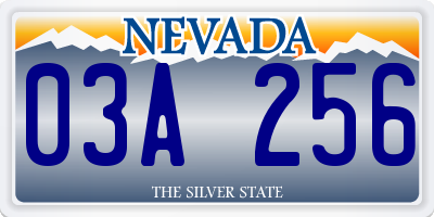 NV license plate 03A256