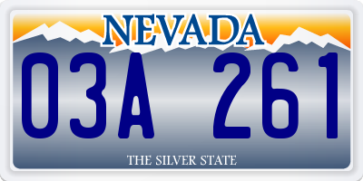 NV license plate 03A261