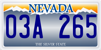 NV license plate 03A265