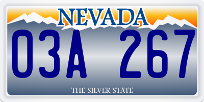 NV license plate 03A267