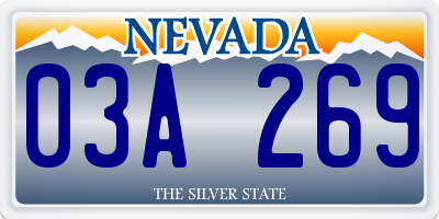 NV license plate 03A269