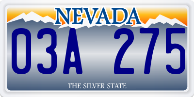 NV license plate 03A275