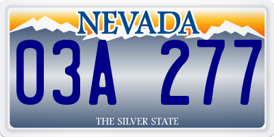 NV license plate 03A277