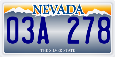 NV license plate 03A278