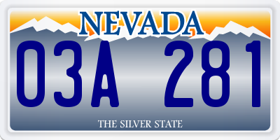 NV license plate 03A281