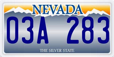 NV license plate 03A283