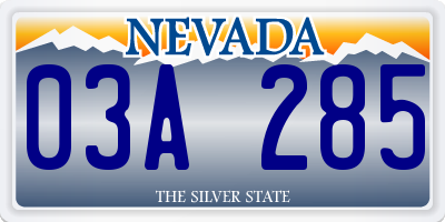 NV license plate 03A285