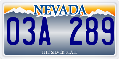 NV license plate 03A289