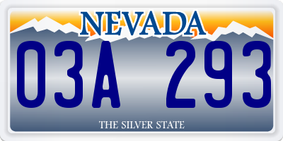 NV license plate 03A293