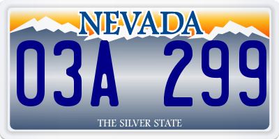 NV license plate 03A299