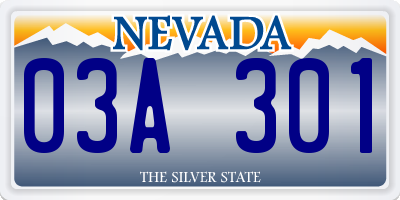NV license plate 03A301