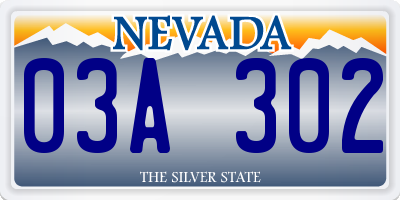 NV license plate 03A302