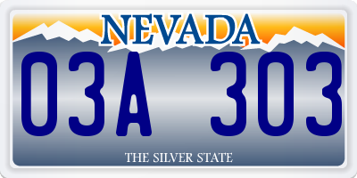 NV license plate 03A303