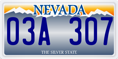 NV license plate 03A307