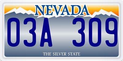 NV license plate 03A309