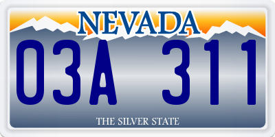 NV license plate 03A311