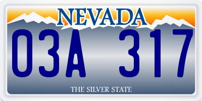 NV license plate 03A317