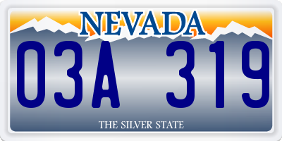 NV license plate 03A319