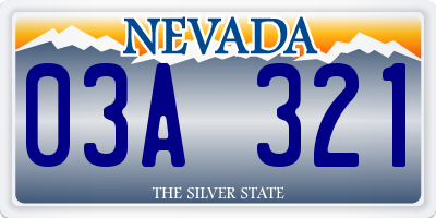 NV license plate 03A321