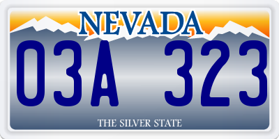 NV license plate 03A323