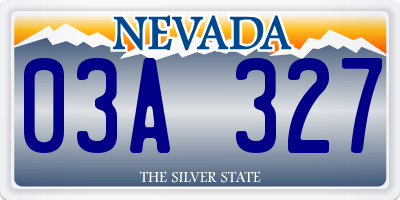 NV license plate 03A327