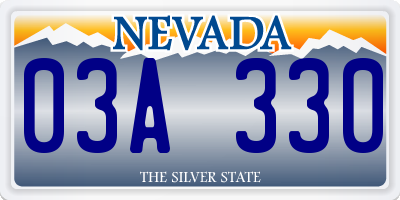 NV license plate 03A330