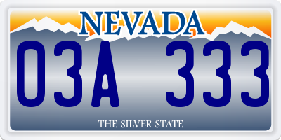 NV license plate 03A333