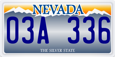 NV license plate 03A336