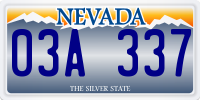 NV license plate 03A337