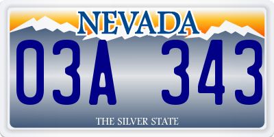 NV license plate 03A343