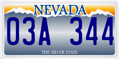 NV license plate 03A344