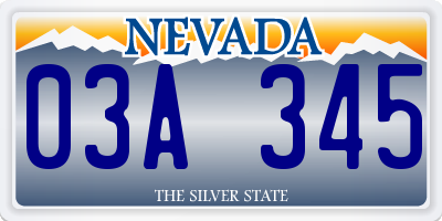 NV license plate 03A345