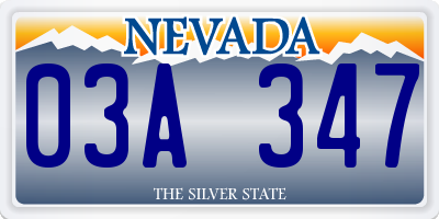 NV license plate 03A347