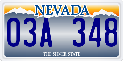 NV license plate 03A348