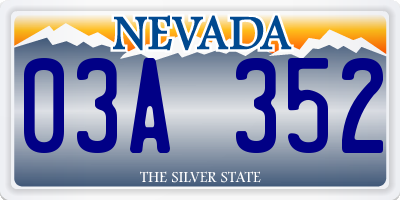 NV license plate 03A352