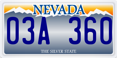 NV license plate 03A360