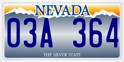 NV license plate 03A364