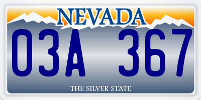 NV license plate 03A367