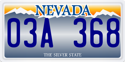 NV license plate 03A368