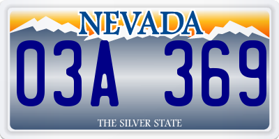 NV license plate 03A369