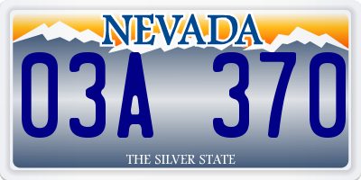 NV license plate 03A370