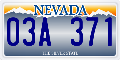 NV license plate 03A371