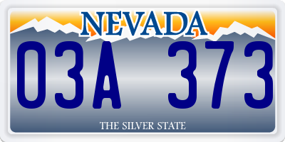 NV license plate 03A373