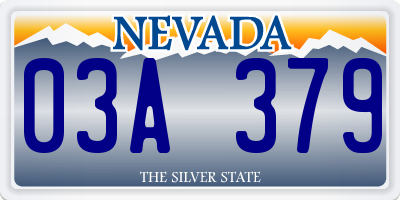 NV license plate 03A379