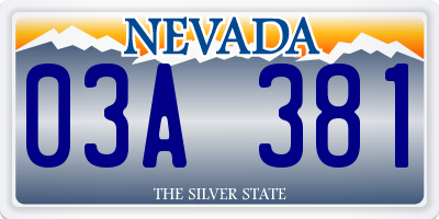NV license plate 03A381