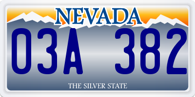 NV license plate 03A382